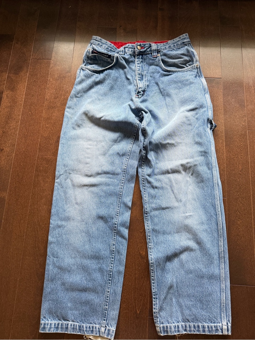 Vintage Bugle Boy Flag Baggy 90’s Embroidered Carpenter Cargo Denim Jeans - Picture 6 of 6